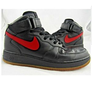 Nike Air Force 1 AF1 Red Check Strap High Sz 9.5